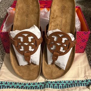 Tory Burch Miller Cloud Sandals - Size 9- Natural